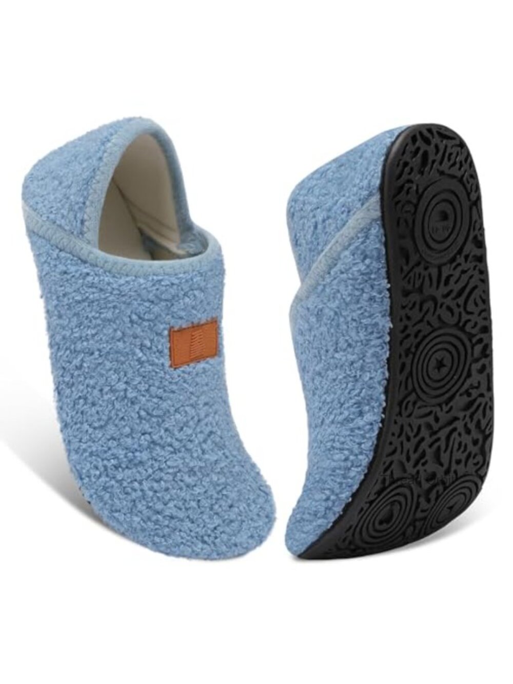 Womens Mens Slippers with Rubber Sole Soft Stretch Non Slip Indoor Outdoor
